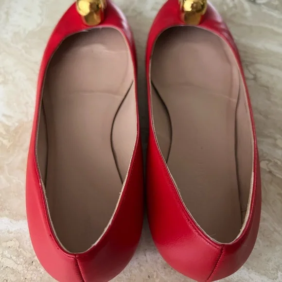 Alexander McQueen gold skull, red / Orange ballerina flat shoes 36 used